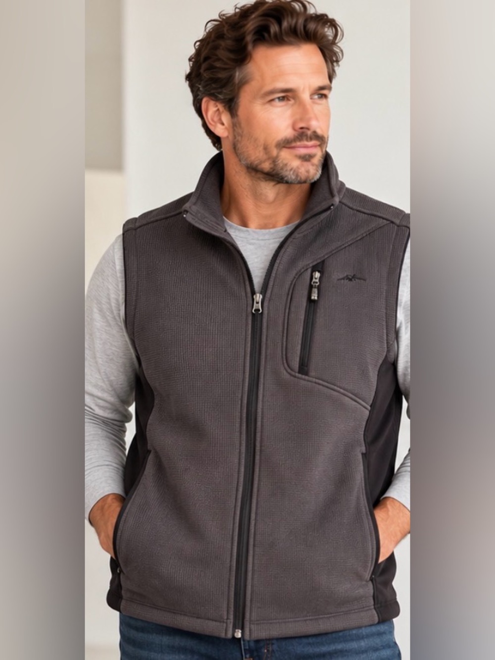 27” ptp Pacific Trail Men's Fleece Vest Gray XL